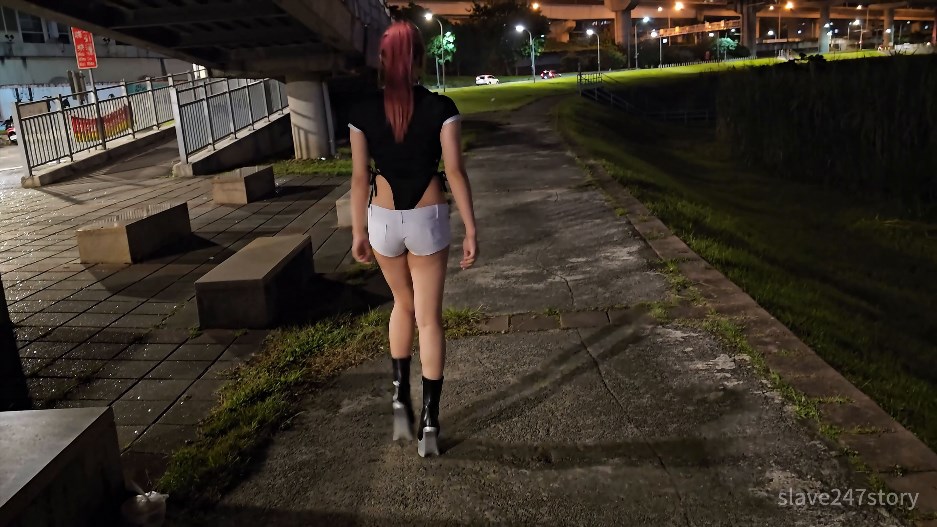 slave247story Young Ponygirl Practicing Walking Outdoors